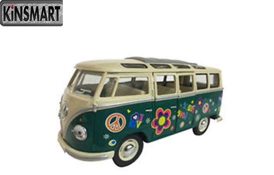 Kinsmart 1962 Volkswagen VW Hippie Bus Green/Beige